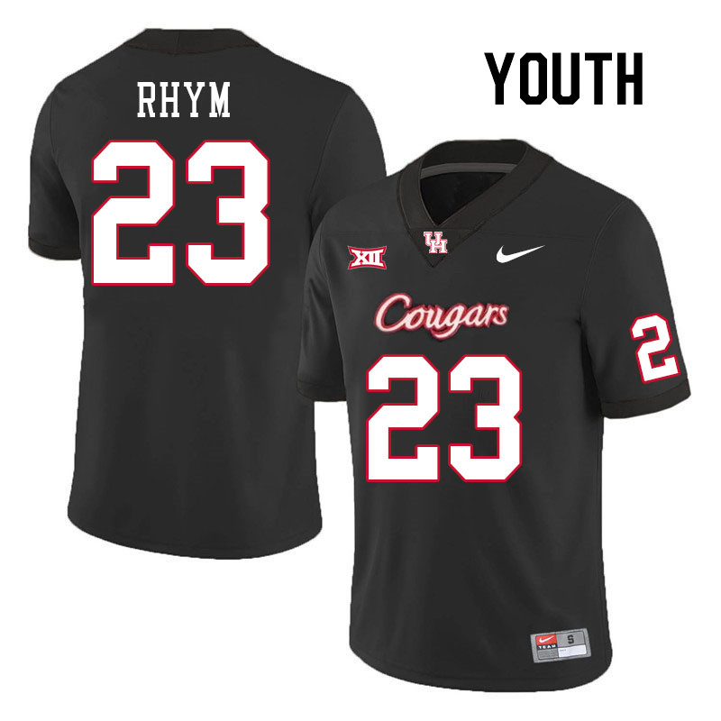 Youth #23 JD Rhym Houston Cougars College Football Jerseys Stitched-Black